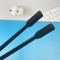 10 bastoncillos de 125mm de longitud total, bastoncillo de espuma, Color negro completo, herramientas especiales para impresora de inyección de tinta, limpieza de automóviles, ancho de espuma de 9mm