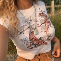 Camiseta Corta de Algodón 100% de Alta Calidad para Mujer, Tallas Grandes, con Logo Personalizado al por Mayor, Ajustada, con Estampado en Relieve
