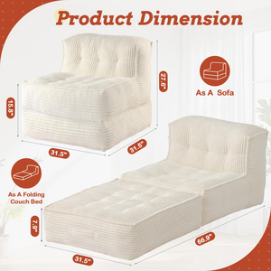 Nouvelles inventions chinoises 2026 : Canapé chaise longue contemporain en velours, une place, design peu encombrant, emballage compressé, MOQ 1 pièce - Product Image 5