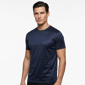 T-Shirt da Uomo in <span class=keywords><strong>Cotone</strong></span> Mercerizzato 100% di Alta Qualità con Logo Personalizzato all'Ingrosso - Product Image 2