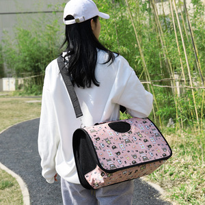 Sac à dos de transport pour chien réglable en gros, fabriqué en usine, avec sangle d'épaule, sac à dos mains libres pour chiot, sac de voyage respirant en maille pour animaux de compagnie - Product Image 6