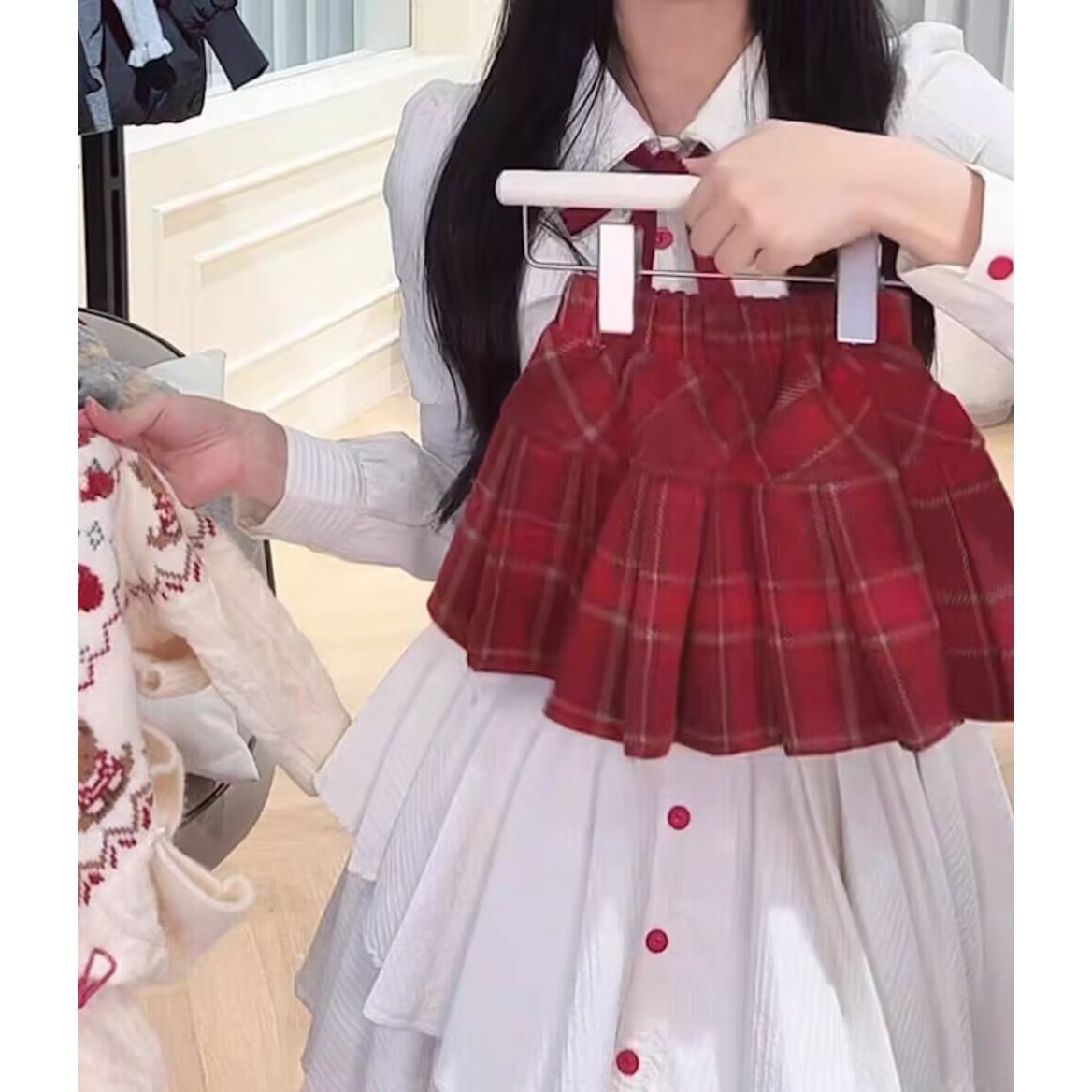 Plaid skirt - 9090