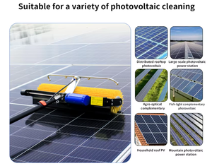 Робот для очистки фотоэлектрических панелей, оборудование для очистки солнечных батарей, сертифицировано CE, ширина очистки 60 см, труба подачи воды 10 м - Product Image 5