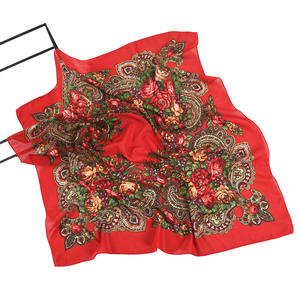 <span class=keywords><strong>Foulard</strong></span> carré russe 80x80 cm, motif floral ethnique, imprimé, pour femmes, hijab, bandeau, écharpe <span class=keywords><strong>Ukraine</strong></span> - Product Image 2