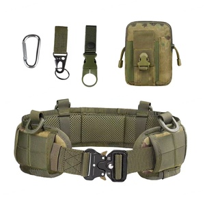 Cinturón Táctico de Patrulla para Caza, Cinturón de Combate MOLLE Acolchado con Bolsa de Almacenamiento Desmontable, Material EVA Negro/Verde/Caqui - Product Image 4