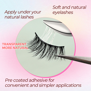 Keo miễn phí một nửa Dải Lông Mi 3D Fluffy tự dính preglued một nửa LÔNG MI LÔNG mi tự nhiên wispy góc Báo Chí trên lahses giả - Product Image 3