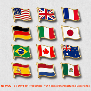 Badge <span class=keywords><strong>de</strong></span> revers en métal émaillé personnalisé, broche drapeau national, plus <span class=keywords><strong>de</strong></span> 100 pays, épinglette pour souvenirs USA et Royaume-Uni, fabricant en gros - Product Image 1
