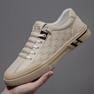 Men's <b>Height</b> <b>Increasing</b> Sneakers Leather White Casual Shoes Slip-On Fashionable Trendy Adult 18-59 Wenzhou Zhejiang - Product Image 2