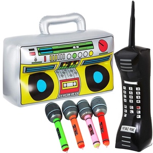 80s <span class=keywords><strong>90s</strong></span> décorations de fête <span class=keywords><strong>Hip</strong></span> <span class=keywords><strong>Hop</strong></span> thème fête fournitures <span class=keywords><strong>Radio</strong></span> Boom Box Microphone orgue électronique PVC jouets gonflables - Product Image 2