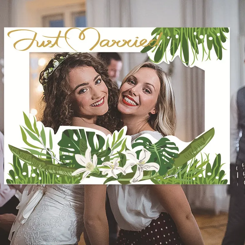 Juste marié mariage Selfie cadre Photo Booth Prop décoration grand Photo Booth cadre Photo Props Kit pour les fournitures de fête de mariage