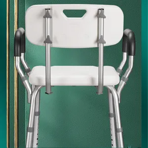 Sedia per doccia per anziani con schienale regolabile in altezza, sedia per doccia leggera antiscivolo