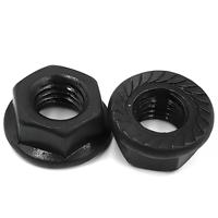 Écrous à bride noirs haute résistance Grade 10.9 M3-M64, anti-vibration pour châssis automobile, prix de gros compétitif et approvisionnement stable