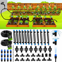 Kit d'arrosage 230FT avec tuyaux de 1/4" et système d'irrigation goutte-à-goutte de 1/2", tuyau principal, émetteurs de goutte-à-goutte réglables, raccords rapides pour plantes