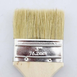 Flat Sash Paint <b>Brush</b> 3 In 76.2 Mm Pig Bristle Wooden Handle Painting Tool - Product Image 1