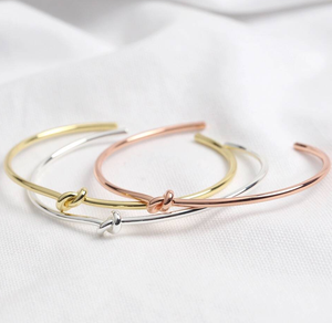 Inspire Jewelry Personalised Slim Knot <strong>Torque</strong> <strong>Bangle</strong> for Women and Girls Design Stainless Steel <strong>Silver</strong> Adjustable Bracelet 2020 - Product Image 1