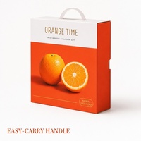 Boîte cadeau personnalisée Orange Time pour fruits avec poignée, emballage en carton blanc pour oranges fraîches en gros