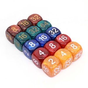 פנינת 22 מ "מ פנינת צבע קוביות אקריליות בצבע כחול כהה מספרים חרוט בצבע כתום כחול. - Product Image 2