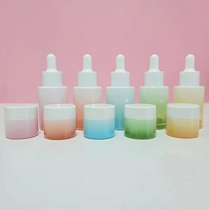 Customize Cosmetics <b>Packing</b> 5ml/10ml Lip Balm Baby Pink Frosted Glass Jar Eye Cream Container White Dropper Cap Screen Printing - Product Image 5