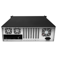 Châssis de serveur 3U en rack, profondeur réduite de 450 mm, 8 baies de disques 3,5 pouces à échange à chaud, 7 emplacements PCIe, 3 ventilateurs 8025, alimentation ATX pour stockage cloud NAS