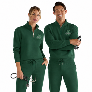 Felpa Invernale/Autunnale Ricamata <span class=keywords><strong>con</strong></span> Cerniera a Quarto per Tecnici Veterinari, Personalizzata <span class=keywords><strong>con</strong></span> Stetoscopio Veterinario e Impronta di Zampa di Cane/Gatto – Regalo - Product Image 4