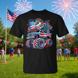 T-shirt patriottica con bandiera americana del 4 luglio, aquila calva, USA - Product Image 3