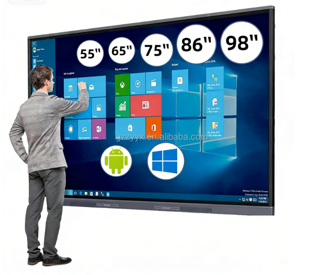 86" 4K UHD Wireless Presentation Display 24/7 Commercial Display with Portrait Landscape, HDMI, WiFi/BT Slot, RJ45 and RS232