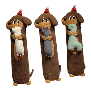 Ensemble de coussins en peluche personnalisés brodés en forme de <span class=keywords><strong>teckel</strong></span> avec longs coussins en peluche en forme de chien |   OEM/ODM Unisexe Rembourré en coton PP - Product Image 1