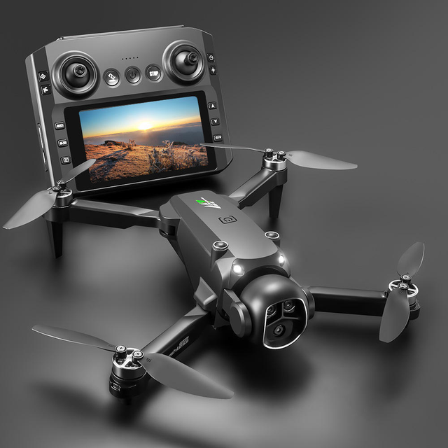 M7 Mini Drone 4.3 Inch Screen Remote Control Dual Cameras Trajectory Flight Optical Flow Hovering RC Brushless Plastic App