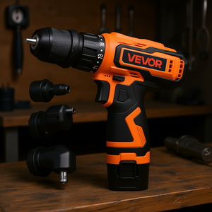 Kit de taladro inalámbrico Vevor de 12 V y 3/8 pulgadas 5 en 1 para taladrar madera y metal - Product Image 2