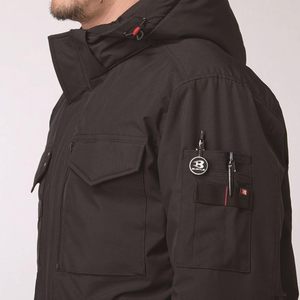 Blouson d'hiver unisexe BURTLE, automne/hiver, gris tempête, taille 53, coupe-vent, fermeture éclair, revêtement rigide, col montant, décontracté - Product Image 3