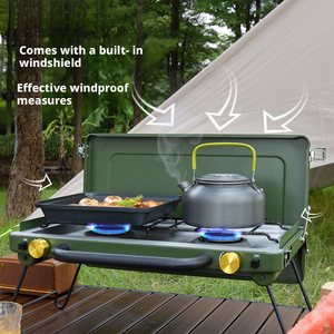 Kompor Dapur Portabel 2 Tungku Gas Outdoor Mini Kompor Camping 2 Tungku Stainless Steel Kompor Camping Portabel Outdoor - Product Image 4