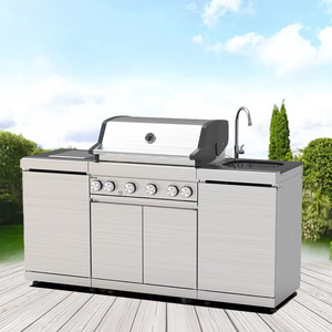 Barbecue à gaz moderne européen haut de gamme en acier inoxydable, 6 brûleurs, fonction de rôtissage sans fumée, pour cuisines extérieures et jardins BKB611BS00 - Product Image 4