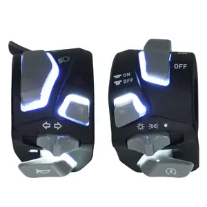 7/8 '22MM interruptor Universal de asiento de motocicleta con luz LED 9 en 1 interruptor de Faro de bocina interruptor de manillar