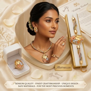 Complete Luxurious Lehanga Traditional Style South Indian Wedding Heavy <strong>Bridal</strong> Gold Plated <strong>Jewelry</strong> <strong>Set</strong> for Women Engagement - Product Image 1