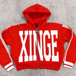 Tendance 2026 : Sweat à capuche oversize pour homme, coupe carrée, avec motif graphique personnalisé de dessin animé, logo imprimé perlé, fermeture éclair, style streetwear, en molleton 100% coton - Product Image 3