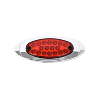 Feu de position latéral ovale lunette chromée 18LED contour lampe à LED blanc LED 24V feux de remorque camion camion lampe de dégagement