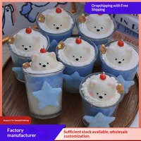 Bougies artisanales en cire de soja pour aromathérapie, en forme de tasse, boîtes cadeaux surprise, accessoires photo basse température, vente en gros transfrontalière