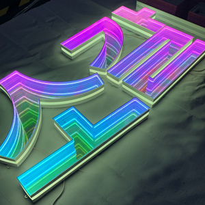 Custom LED 3D <b>Light</b> Infinite Mirror <b>Letters</b> RGB Acrylic Logo Advertising Sign Luminous <b>Letters</b> Park IP65 Waterproof - Product Image 6