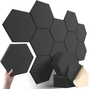 Large Hexagon Acoustic Panel Wall 12 Pcs Soundproofing Panels Noise Insulation Home Studio Wall Panel