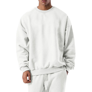Ensemble de survêtement en molleton de coton respirant, col rond, couleur unie, coupe classique, pour l'automne - Product Image 3