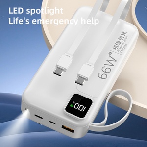 Nuevo Diseño PD20W Banco de Energía Portátil de Gran Capacidad 10000mah 30000mah con Cables Integrados para Teléfono - Product Image 3