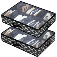 Sortie d'usine sous le lit pliable organisateur de stockage de chaussures avec fenêtre transparente sac de boîte de rangement conception fonctionnelle
