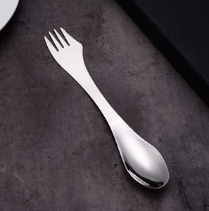 DFO10 - Ensemble de couverts de camping portable tout-en-un en acier inoxydable pour 3 personnes (fourchette, couteau, cuillère) - 3 fonctions en 1 - Product Image 1