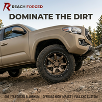 Velg Reach Forged 17 Inch Dua Bagian Warna Sand Bronze Model Rivet 6061 T6 6x139.7 Offroad Cocok untuk Toyota Tacoma Bersertifikasi DOT