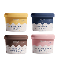 Logotipo personalizado IML, 250g, 500g, etiqueta en molde, PP, prueba de seguridad, vasos iml con tapas