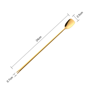 Fourchette et cuillère à cocktail en acier inoxydable à long manche pour mélanger et servir lors de fêtes - Product Image 1