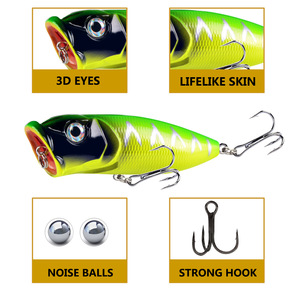 Nouvelle leurre artificielle dure en plastique pour la pêche en mer et sur la plage, <span class=keywords><strong>6</strong></span> couleurs, 5 cm, Popper <span class=keywords><strong>6</strong></span>,5 cm/12 g, pour la carpe - Product Image 4