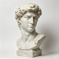 Buste de David en marbre naturel sculpté à la main, sculpture classique de la Renaissance pour la décoration de la maison et des galeries