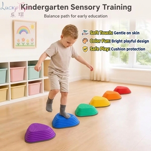 Pierres d'équilibre en plastique pour enfants, antidérapantes, robustes, <span class=keywords><strong>parcours</strong></span> d'obstacles en gros pour l'entraînement sensoriel en intérieur et en extérieur - Product Image 2