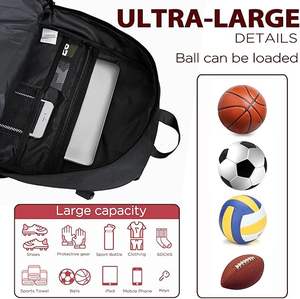 Grand sac à dos de football pour jeunes sacs de sport pour le basket-<span class=keywords><strong>ball</strong></span>, le <span class=keywords><strong>volley</strong></span>-<span class=keywords><strong>ball</strong></span> et le football compartiment séparé pour chaussures et balles - Product Image 4